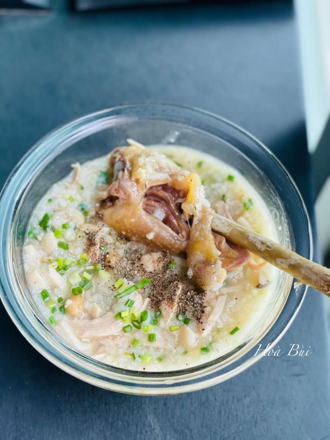 chao ga ham nam - Cách Nấu cháo gà hầm nấm thơm ngon, bổ dưỡng cực đơn giản