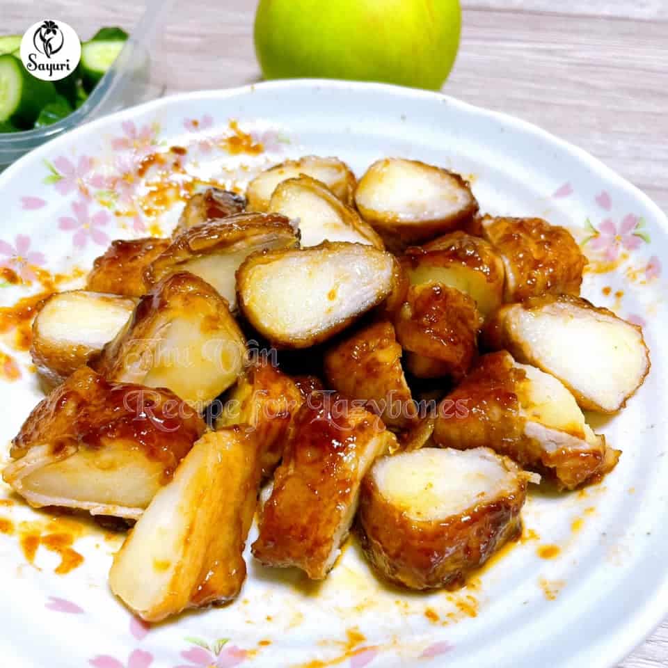 thit cuon tao - Công thức thịt cuộn táo sốt dầu hào lạ miệng, đậm vị mà cực dễ làm